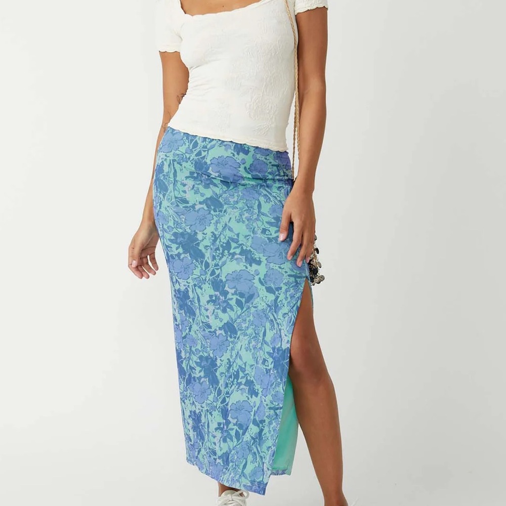 Free People Rosalie Mesh Midi Skirt
